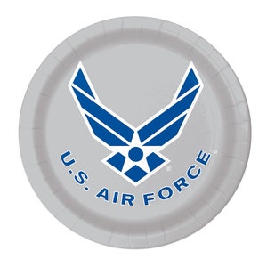 U.S. Air Force Dessert Plates, Set of 8, Military Party, Military Retirement, Air Force Theme Birthday Party