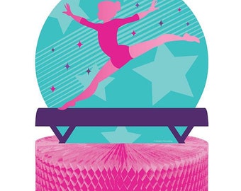 Gymnastics Table Centerpiece, Gymnastics Party, Gymnastics Birthday