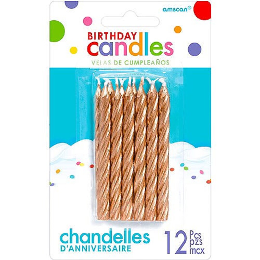 Rose Gold Birthday Candles 12ct, 3 1/4in Wax Candles Etsy
