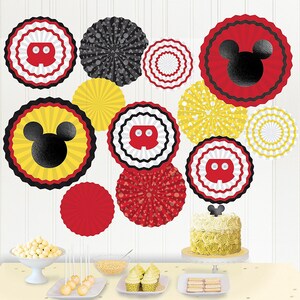 Mickey Mouse Forever Paper Fan Decoration Kit 17pc