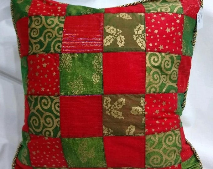 Pillow 16x16 Christmas Patchwork Pillow