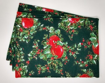 Christmas Placemats, Floral Placemats, Fruit Placemats, Set of 4