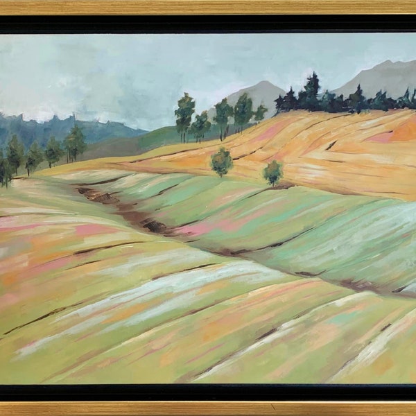 Dry Farm Rolling Hills Original Oil Painting