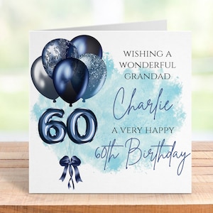 Carte personnalisée du 60e anniversaire pour lui, nom et âge personnalisés, mari, père, frère, grand-père, souvenir d'une étape importante, design élégant