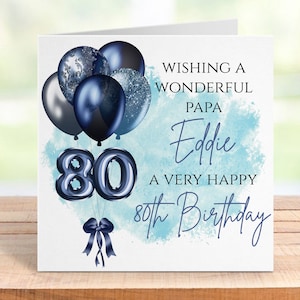 Carte d'anniversaire personnalisée pour lui, nom et âge personnalisés, papa, grand-père, mari, frère, oncle, souvenir d'une étape importante