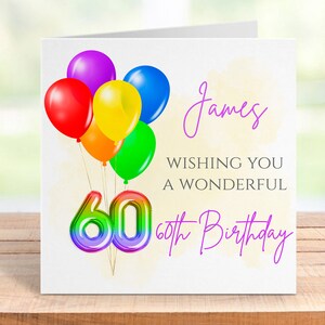 Tarjeta personalizada para el 60.º cumpleaños LGBT: Celebración del Orgullo Arcoíris