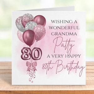 Carte d'anniversaire personnalisée pour elle, nom et âge personnalisés, maman, grand-mère, soeur, tante, souvenir élégant, célébration d'un jalon