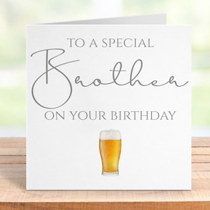 Bruder Geburtstagskarte mit Bierglas-Design, Geburtstagskarte für Ihn, Prost Bro Grußkarte, Bier-Liebhaber Geschenkidee