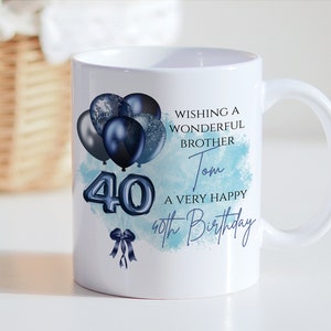Personalisierte 40. Geburtstag Tasse Geschenk für Ihn - Ballon-Design, individuelle 40 Jahre Meilenstein Kaffeetasse, lustiges & stilvolles Geburtstagsandenken