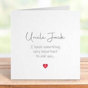Tarjeta de propuesta personalizada "¿Quieres ser mi padrino?", recuerdo personalizado para bautizo o bautismo, elegante tarjeta de invitación para el padrino.