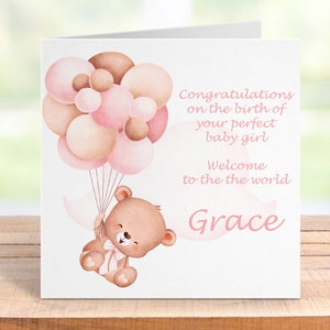 Carte personnalisée pour nouveau-né, souvenir personnalisé, carte de félicitations élégante, cadeau unique pour nouveau-né, parfaite pour maman et papa