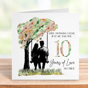 Cartão de aniversário de casamento personalizado, qualquer ano pode ser adicionado, casais LGBTQ+ e heterossexuais, cartão de amor "Balançar Juntos"