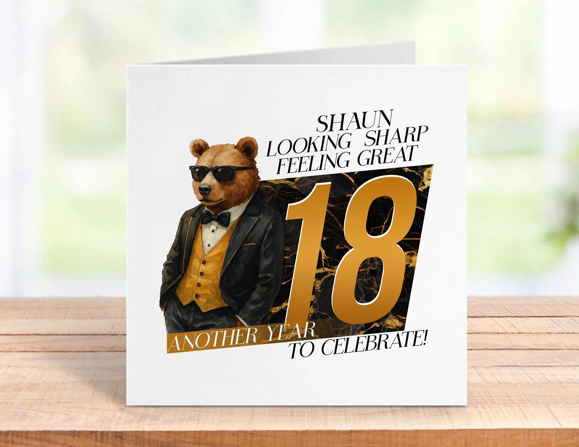 Lustige Geburtstagskarte Zum 18. – Eulen-Design, Für Ihn, Größe 148x148 Mm, Aus 350g Papier