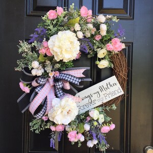 Summer Wreath, Spring Decor, Summer Decor, Porch Decor, Pink Door Hanger, Summer Wreath,Designer Wreath, Mother’s Day Wreath,  Mother’s Day
