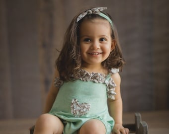 Sitter & Toddler Bodysuit • Aqua Floral • Baby Photography Prop • Photography  Props • Toddler Outfit