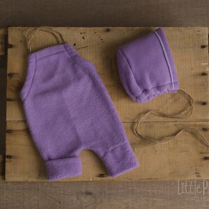 Outfit • Cozy • Lilac Romper and Bonnet Set