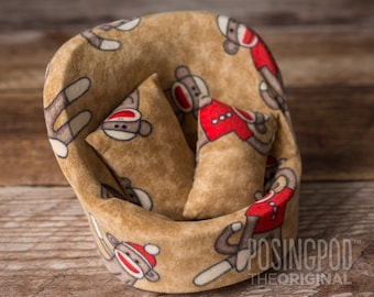 Cover & Pillows for GRAND Pod • Sock Monkey • Newborn Photography Prop • Newborn Chair • Photography Prop (Pod NOT included)