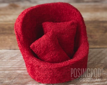 Cover & Pillows for GRAND Pod for     Pod  • Chenille Red (Pod NOT included)