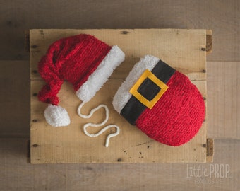 Santa Chenille Red Wonder Wrap • 3 Pieces Set • Chistmas Newborn Photography Prop Swaddle Newborns Baby Newborn Wraps Swaddle Baby Props