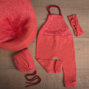 Handmade OOAK Sitter & Toddler Outfit • Bright Coral • Baby Photography Prop • Photography  Props • Toddler Outfit