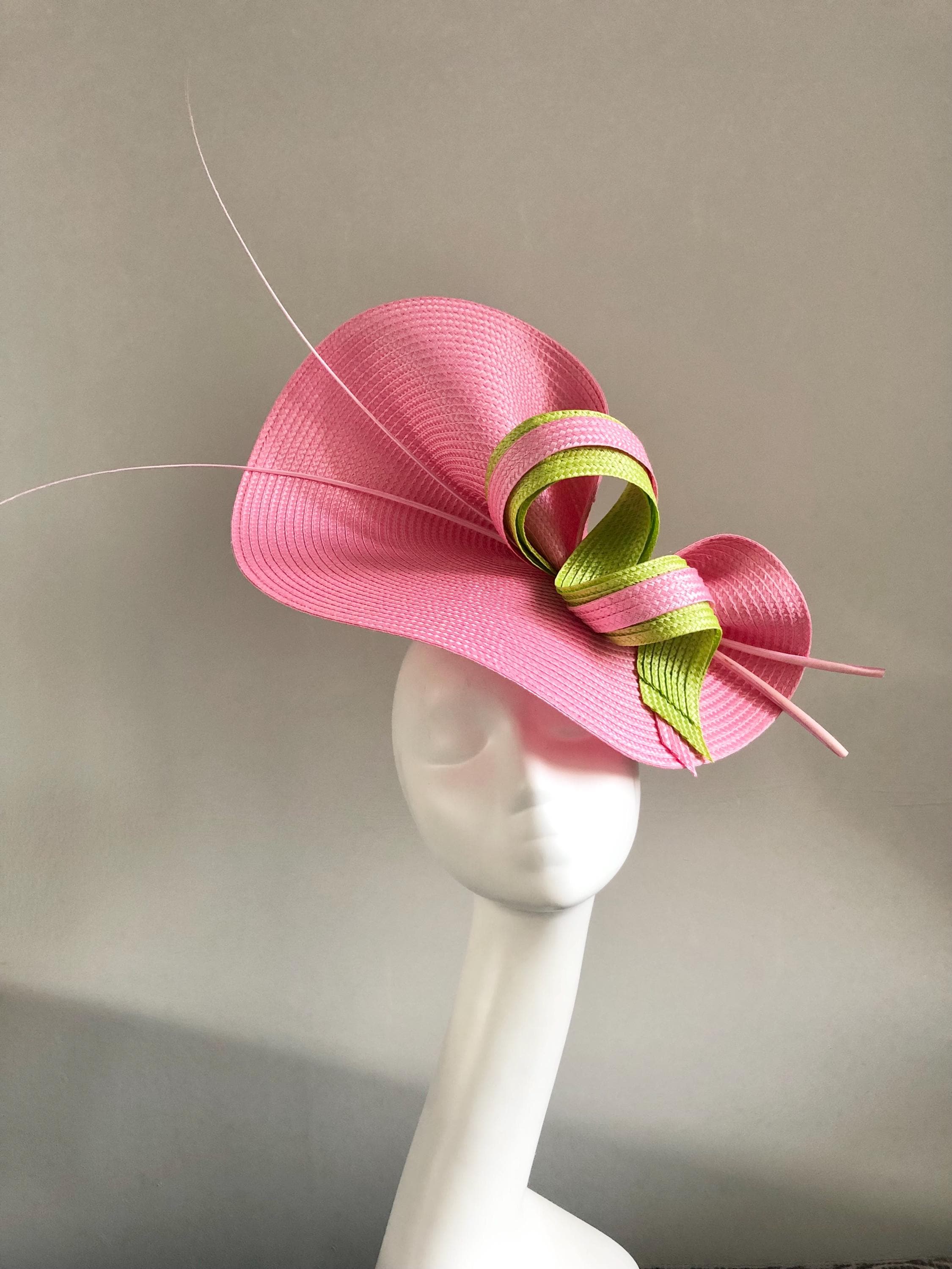 Pink and Lime Hat Races Wedding Guest Occasion Ascot Kentucky Derby ...