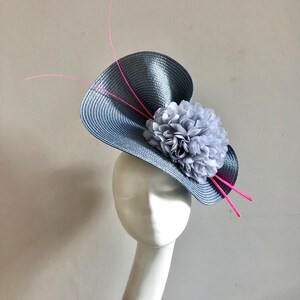 Blue Denim & Black Floral Statement Fascinator Hat - Women Accessories Cosmo Chic Navy Floral Bow Detail Fascinator | Pink Boutique main image 4