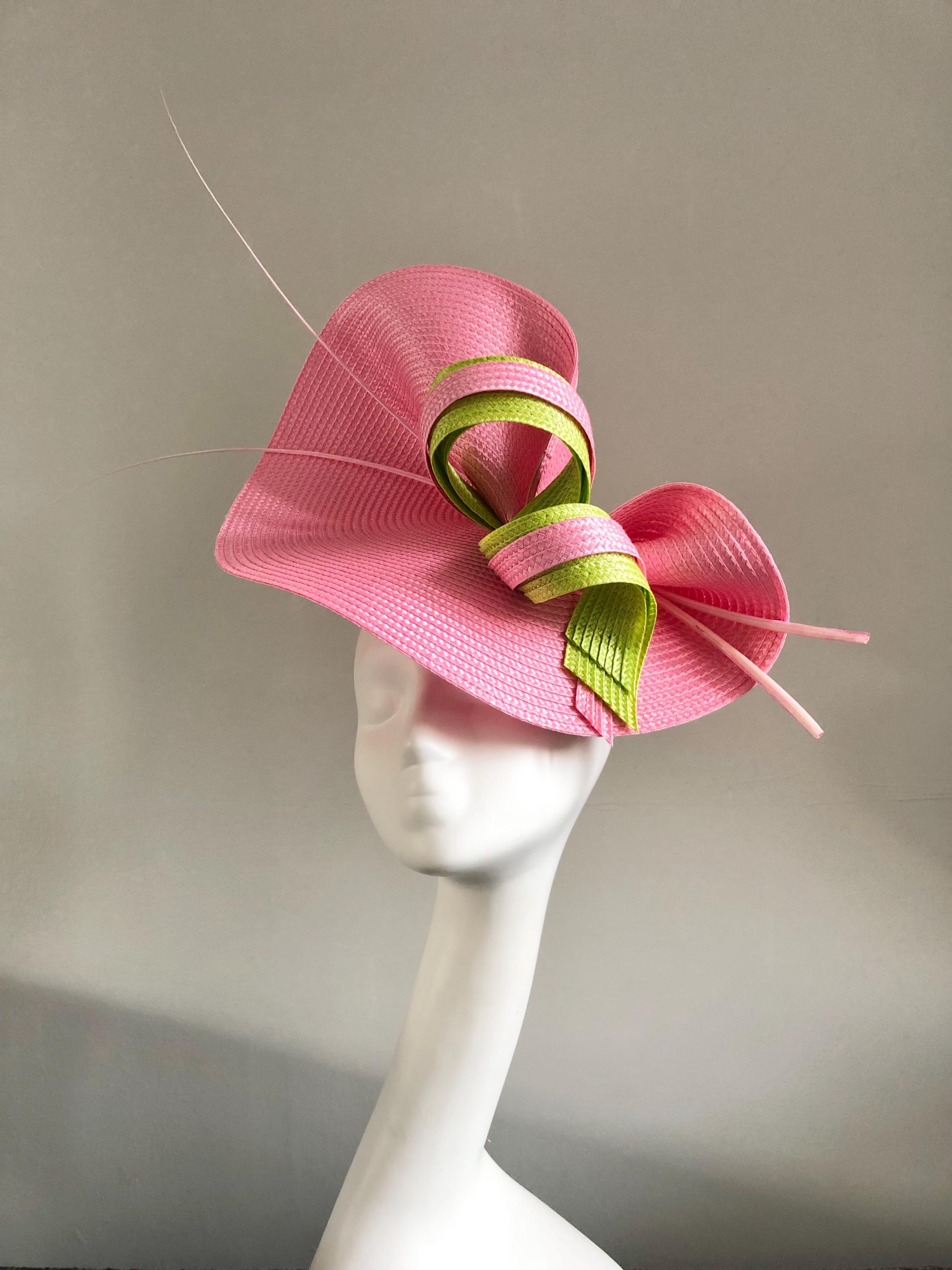 Pink and Lime Hat Races Wedding Guest Occasion Ascot Kentucky Derby ...