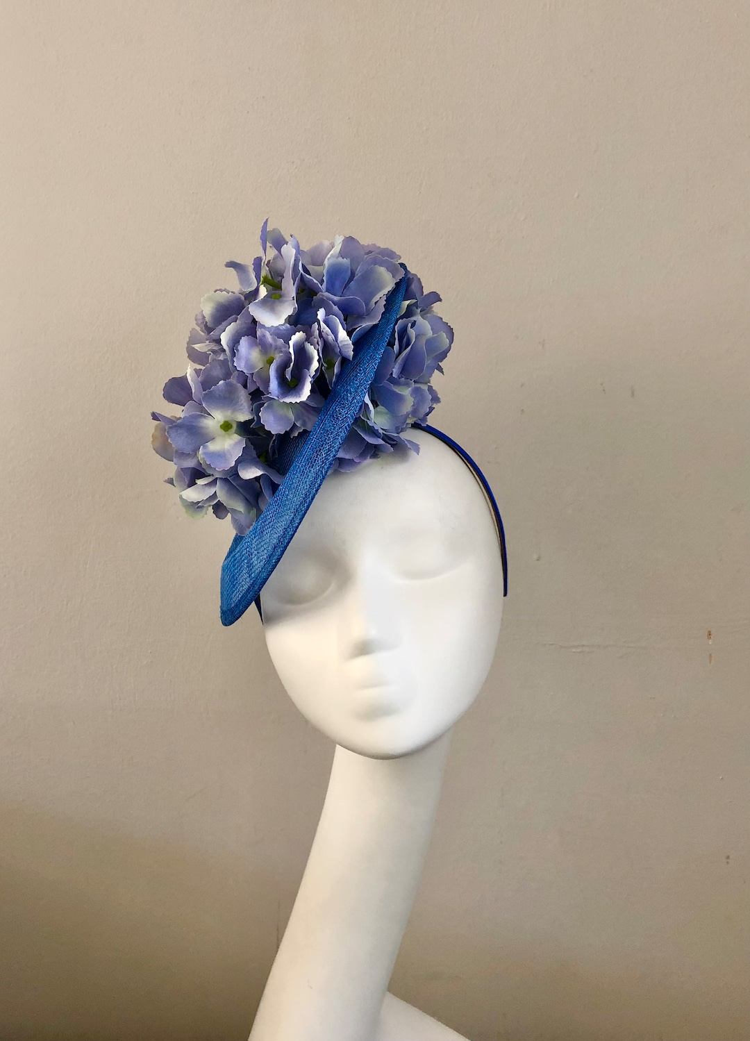 Royal Blue Cornflower Hydrangea Flower Headpiece Fascinator Etsy