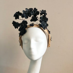 Black Beige Natural Headpiece Halo Royal Ascot Hat Kentucky Derby Mother of Bride Groom Wedding Guest Formal Event Occasion Church Races
