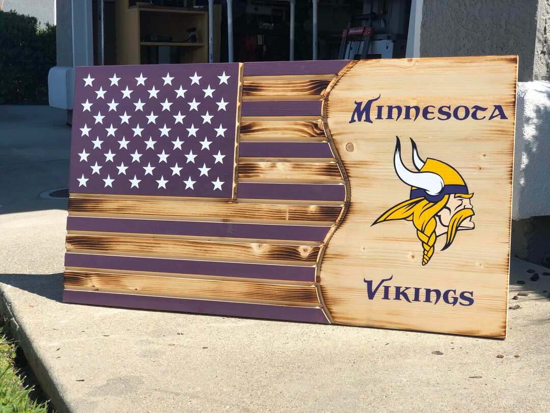 Minnesota Vikings Wood Flag - Etsy