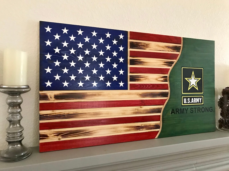 US Army flag wood flag home decor Etsy