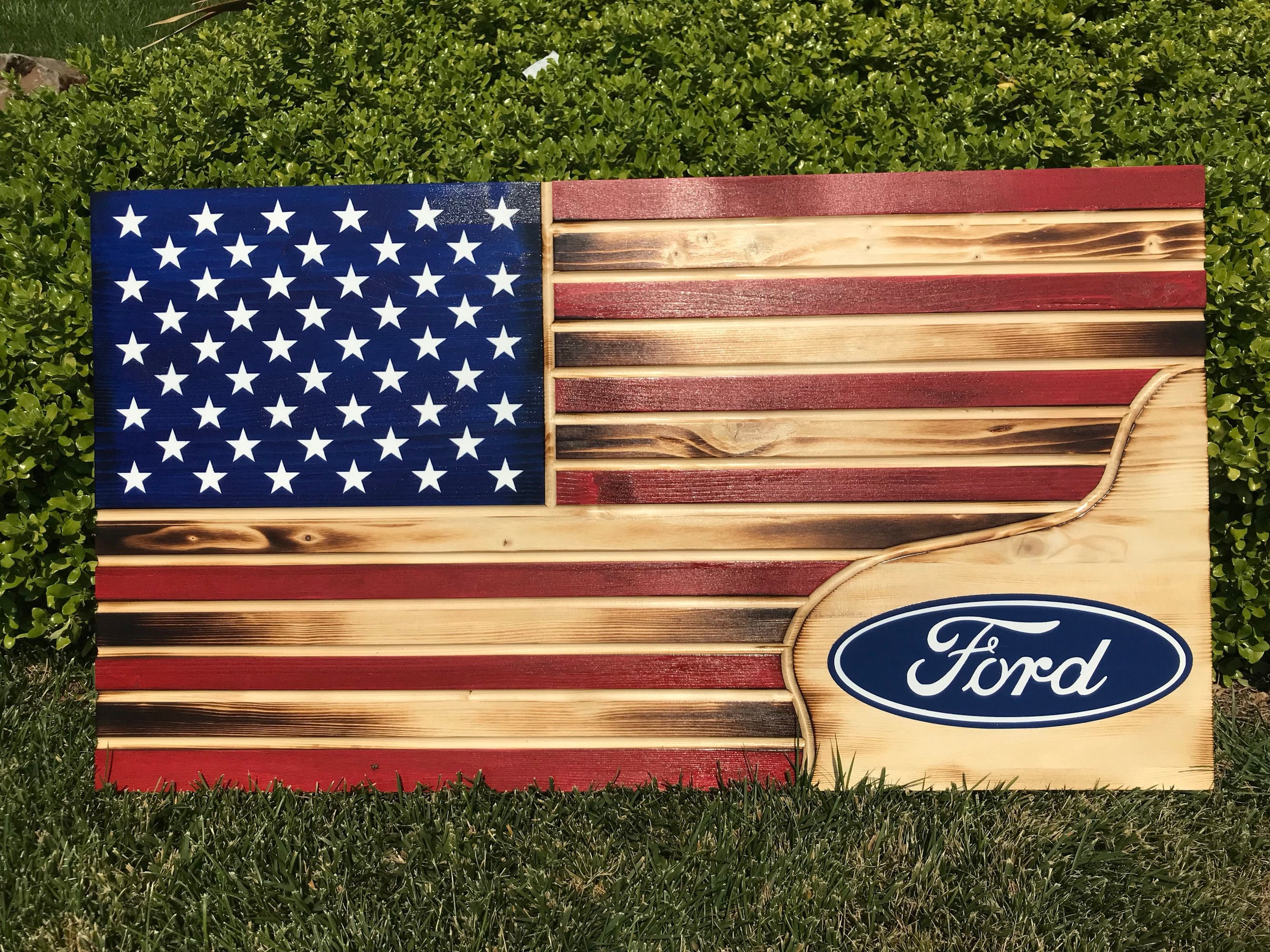 Wood flag ford flag home decor Etsy