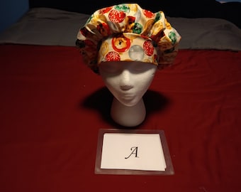 Bouffant style scrub cap. Christmas. Ornaments. Dogs