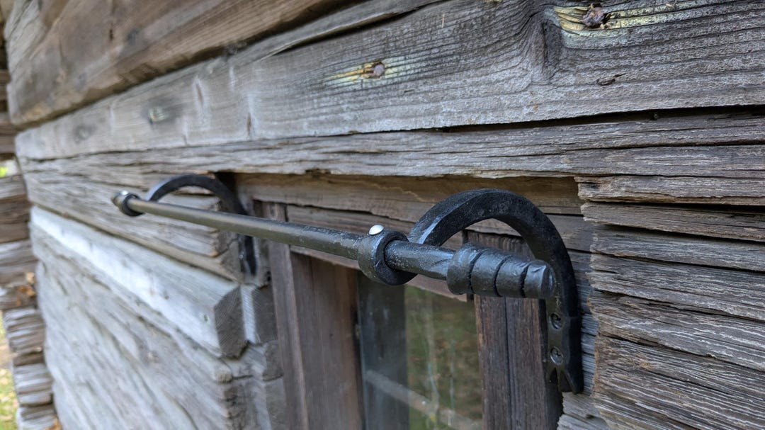 Metal Rods Window Hand Forged Wrought Steel Curtain Rod, Rustic Window Treatment - Etsy