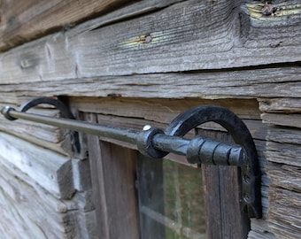 Hand Forged Wrought Steel Curtain Rod, Rustic Window Treatment