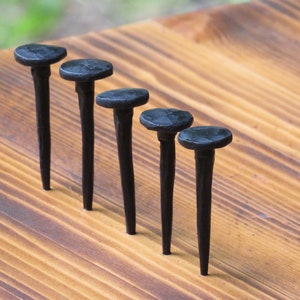 Set of 5 hand forged nails , nail .