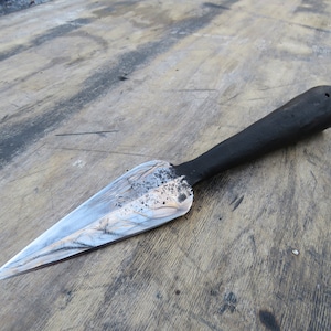 Spearhead,hand forged,black spearhead, burnt wax,throwing spear,javelin,carboon steel spear,viking,odin,hunting,reanactment, wrought iron