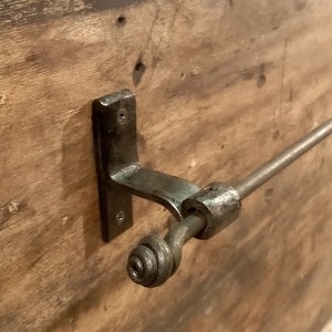 Wrought steel,curtain rod,tapestry holder,wrought hanger,blacksmith,hand forged,rustic,curtain holder,black curtain rod,window treatment