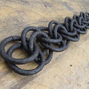 Wrought iron chain, forged chain, interior element,black chain,handmade chain,flowerpot holder,steel chain,iron chain,burnt wax,rustic chain