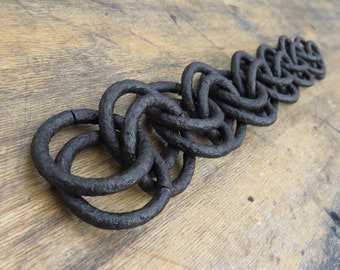 Wrought iron chain, forged chain, interior element,black chain,handmade chain,flowerpot holder,steel chain,iron chain,burnt wax,rustic chain