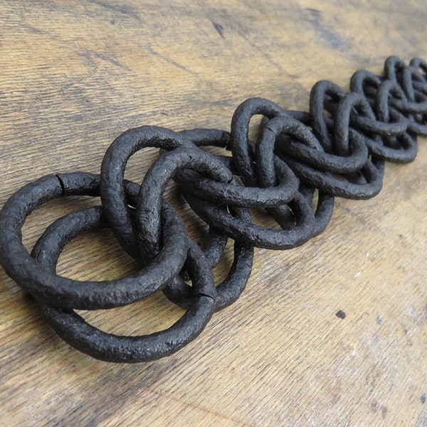 Wrought iron chain, forged chain, interior element,black chain,handmade chain,flowerpot holder,steel chain,iron chain,burnt wax,rustic chain