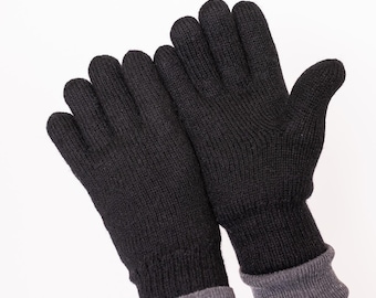 Very Warm Wool Gloves for Men Double Layer 100% Wool