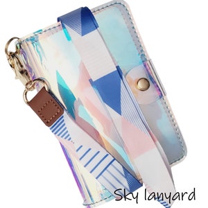 Funda para pasaporte transparente y delgada con cordón / Funda para pasaporte / Byhandart / Carteras para pasaporte con cordón / Funda holográfica para pasaporte