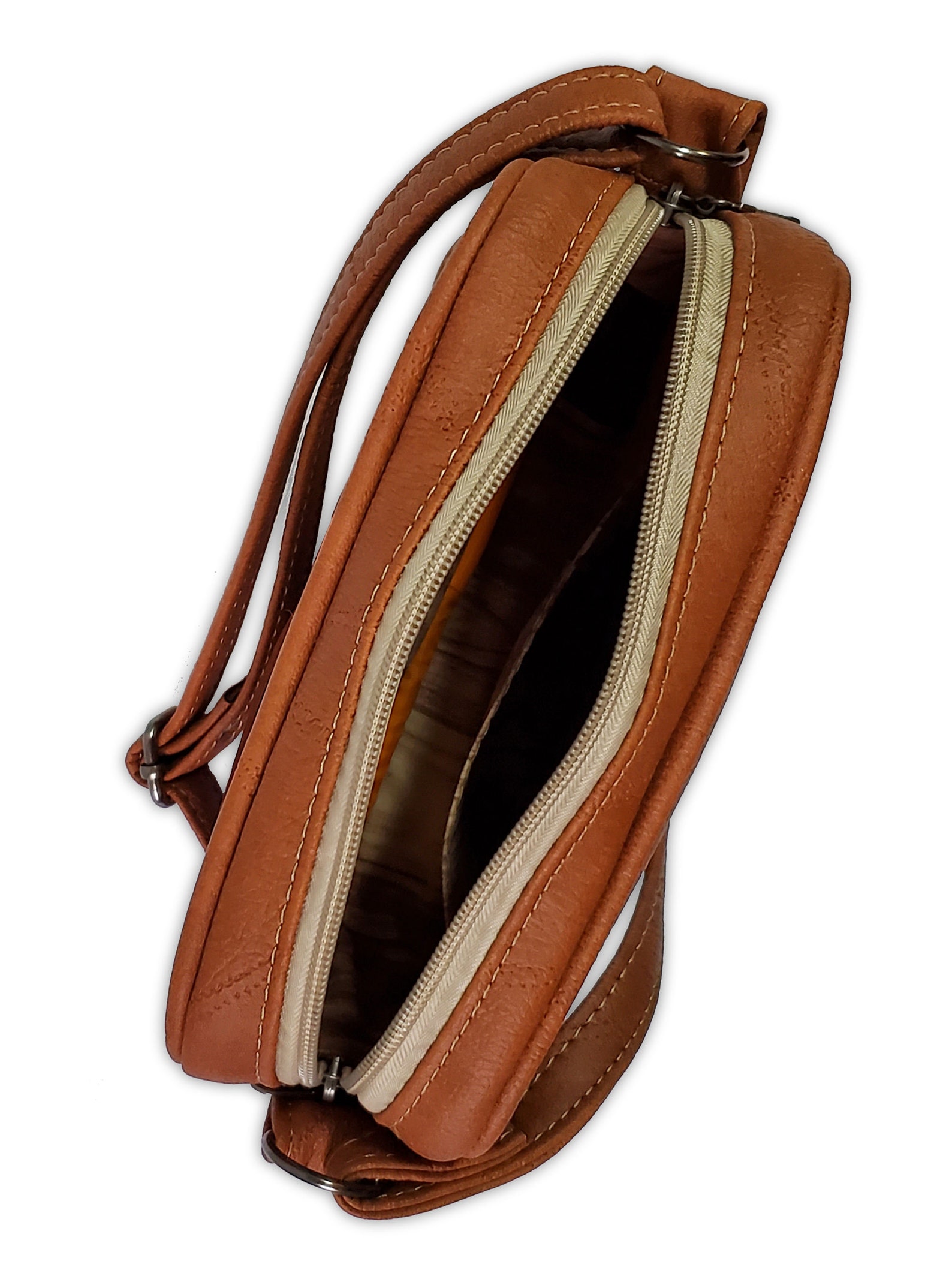 Caramel Leather Crossbody Bag main image 1