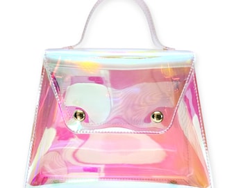 Holo Pink Crossbody Bag: Iridescent Rainbow Fashion Purse