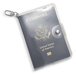 Porta pasaporte delgado y transparente / Byhandart / Protector de pasaporte de vinilo transparente / Tarjeteros / Carteras para pasaporte