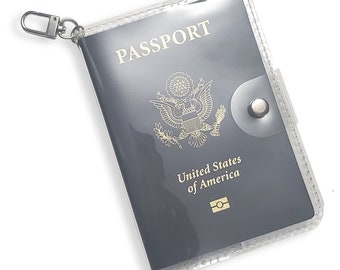 Slim Transparent Passport holder |  Byhandart | Clear Vinyl Passport Protector | Cards wallets | Passport Wallets