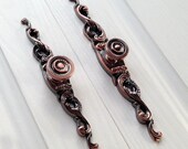 Dresser Pulls Drawer Knobs Pulls Handles Backplate Shabby Chic Door Knob Antique Copper Kitchen Cabinet Door Handle Back Plate, 469