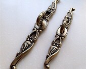 Vintage Style Dresser Knobs Ring Drawer Pulls Handles Antique Bronze Backplate Kitchen Cabinet Door Knobs Handle Pull Knob Back Plate Rustic