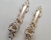 Vintage Style Dresser Knobs Ring Drawer Pulls Handles Antique Silver Backplate Kitchen Cabinet Door Knobs Handle Pull Knob Back Plate Rustic